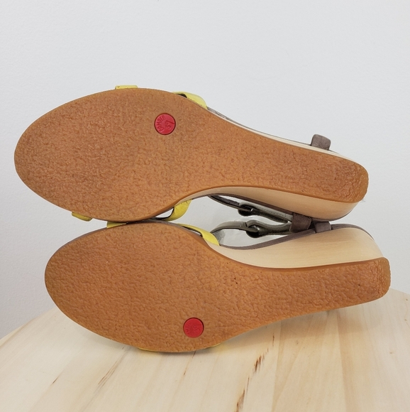 Camper Laura Multicolor Wedge Sandals Size 39 Wooden Wedge Color Block Coastal - Picture 13 of 15